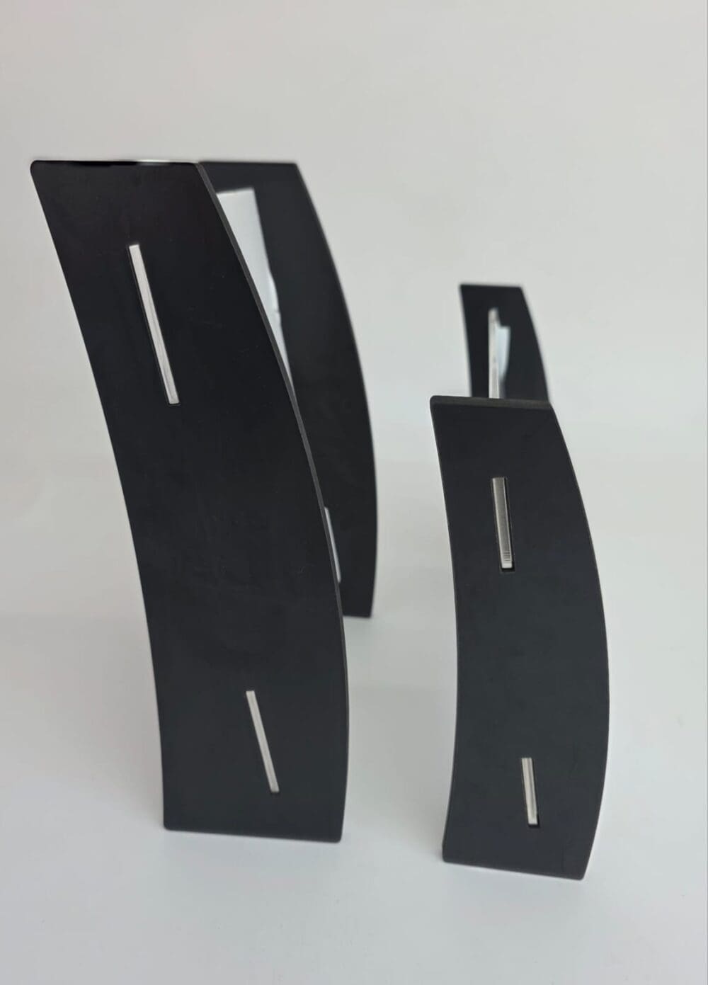 Laser Blanks : 3mm CLEAR Acrylic Boards with Curved 6mm Black Melamine Sides (Portrait and Landscape)