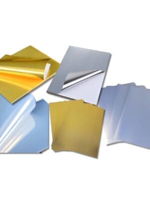 Sublimation Blanks :  PET Gold & Silver Printable Vinyl Sticker Paper (Compatible for Inkjet & Laser)