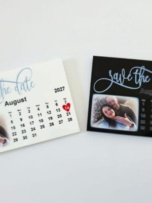 3D UV Prints : Save the Date Fridge magnets
