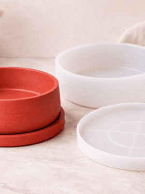 Silicone Mould : 2 Piece Large Round Bowl + Tray  Silicone Mould (LBT)