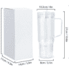 Snow Globe Tumblers : 40oz (1182,94mls) Plastic Stanley Dupe Styled Snow Globe Tumbler (with predrilled hole & plug)