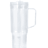 Snow Globe Tumblers : 40oz (1182,94mls) Plastic Stanley Dupe Styled Snow Globe Tumbler (with predrilled hole & plug)