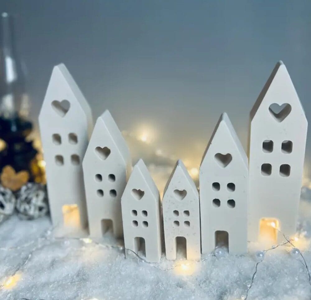 Silicone Mould : 3 Piece Silicone Narrow Long House Mould (3phnl)