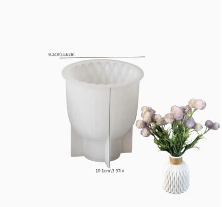 Silicone Mould : 1 piece Bohemian Styled Water ripple vase Silicone Mould (WRV)