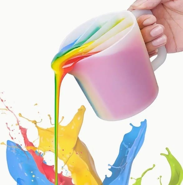 Arts & Crafts : 5 Channel 500ml Silicone Split Pouring Cup with Handle (Chasp)