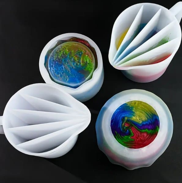 Arts & Crafts : 5 Channel 500ml Silicone Split Pouring Cup with Handle (Chasp)