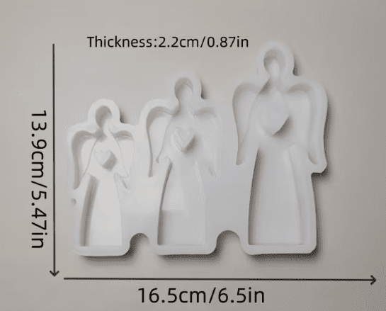 Silicone Mould : Heart Angel Trio Silicone Mould (HrtTrioAng)