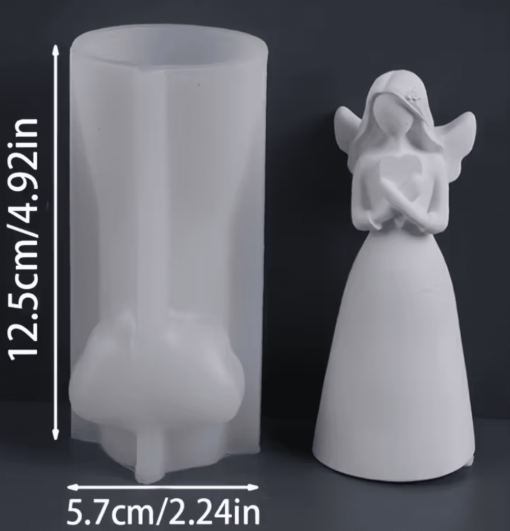 Silicone Mould : Angel Hugging Heart Silicone Mould (AngHRT)