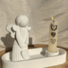 Silicone Mould : 2 Piece Angel of Love & Oval Single-Hole Candle Holder Tray Silicone Mould (AngCand)