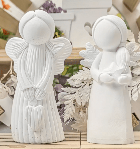 Silicone Mould : 2 Piece Angel of Love & Oval Single-Hole Candle Holder Tray Silicone Mould (AngCand)