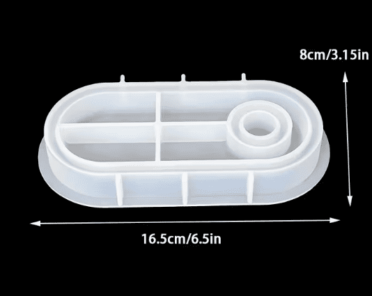 Silicone Mould : 2 Piece Angel of Love & Oval Single-Hole Candle Holder Tray Silicone Mould (AngCand)