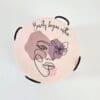Personalised Gifting : Round Ceramic 6 Piece Coaster Set with Abstract Elegant Lady, "Beauty beings within"