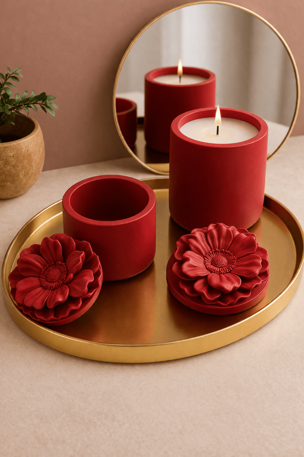 Silicone Mould : Camellia Bloom Flower Jar Silicone Mould (Short & Tall) [CB2]