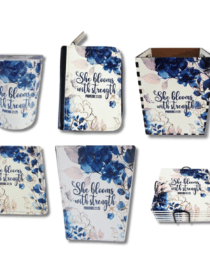 Personalised Gifting : 12oz Tumbler Double Inner Walled & Vacuumed with theme full wrap floral print with "She Blooms with Strength Proverbs 31:25"