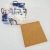 Personalised Gifting : Square Ceramic 6 Piece Coaster Set with theme floral print with "She Blooms with Strength Proverbs 31:25"
