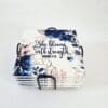 Personalised Gifting : Square Ceramic 6 Piece Coaster Set with theme floral print with "She Blooms with Strength Proverbs 31:25"