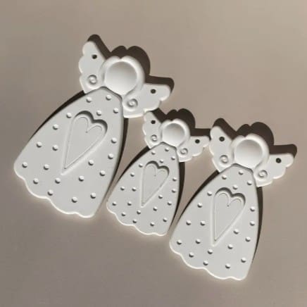 Silicone Mould : 3 Piece Hanging Angel Ornament Siilicone Mould Set (3Pc Set_Ang_Hang)