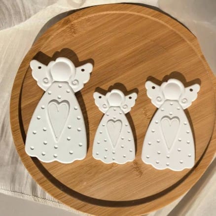 Silicone Mould : 3 Piece Hanging Angel Ornament Siilicone Mould Set (3Pc Set_Ang_Hang)
