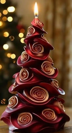 Silicone Mould : 3D Christmas Tree with Roses (3DRose)