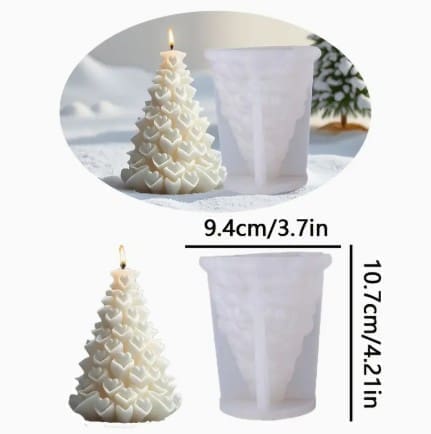 Silicone Mould : 3D Love Christmas Tree with Hearts (3DLove)