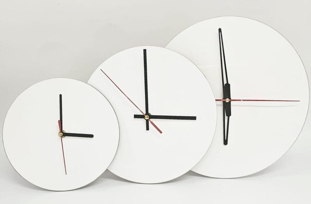 Sublimation Blanks : 3mm Circle Super Gloss Sublimation MDF Clocks (20, 25 & 30cm)