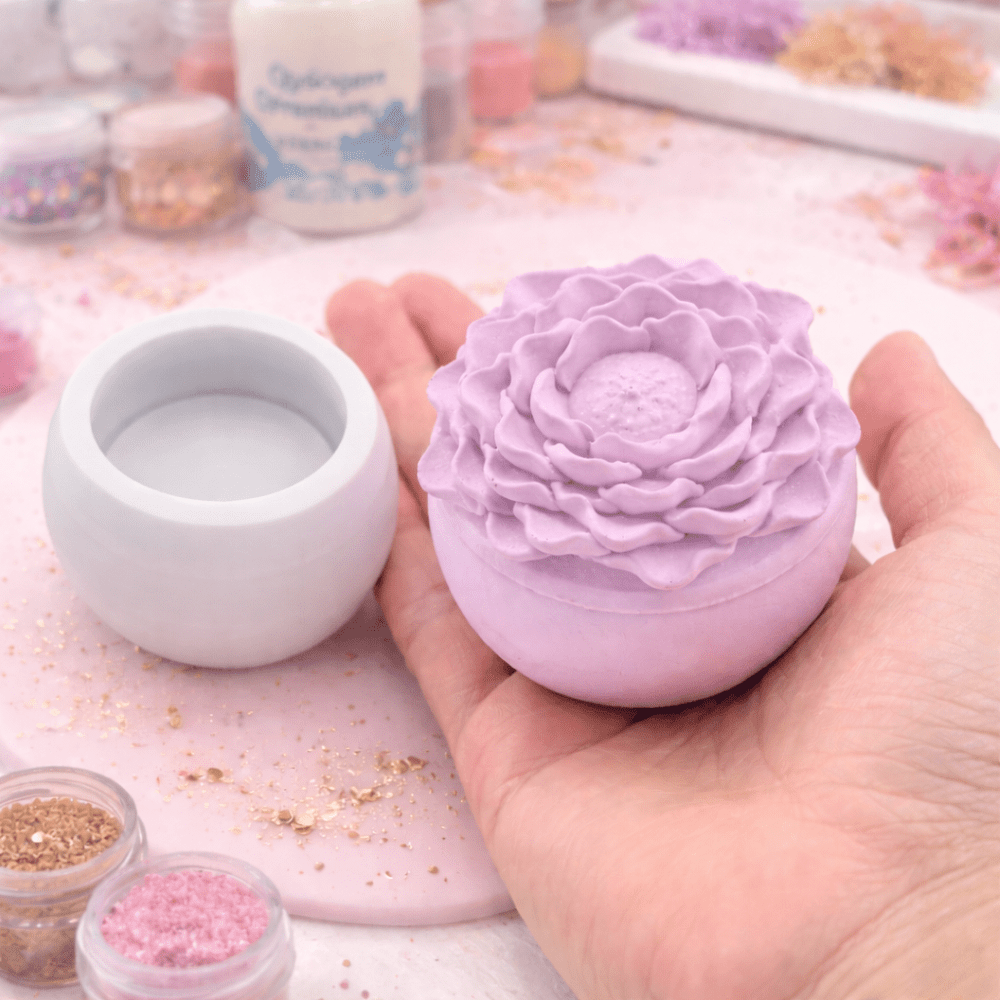 Silicone Mould : Camellia Blossom Bloom Flower Jar Silicone Mould (CBBJ)