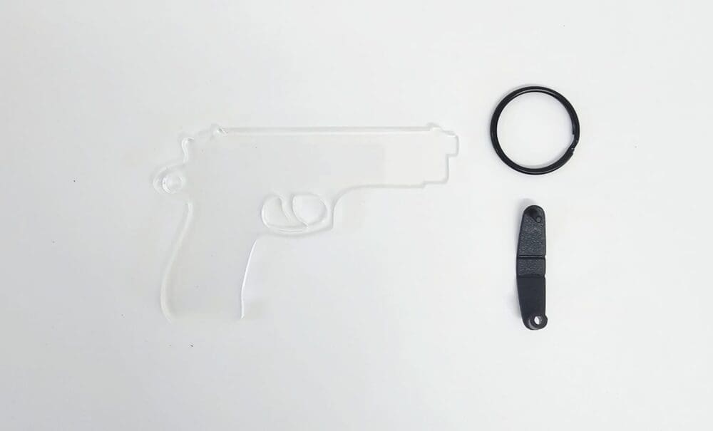 Laser Acrylic Shapes : CLEAR Acrylic GUN Shapes (3 & 5mm)