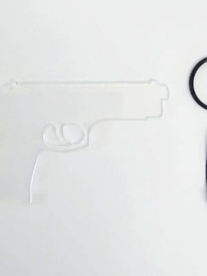 Laser Acrylic Shapes : CLEAR Acrylic GUN Shapes (3 & 5mm)