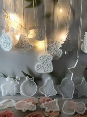Hanging Christmas Ornaments - Set of 9 (Hang_Orn_9Pc) Silicone Mould : Hanging Christmas Ornaments - Set of 9 (Hang_Orn_9Pc)