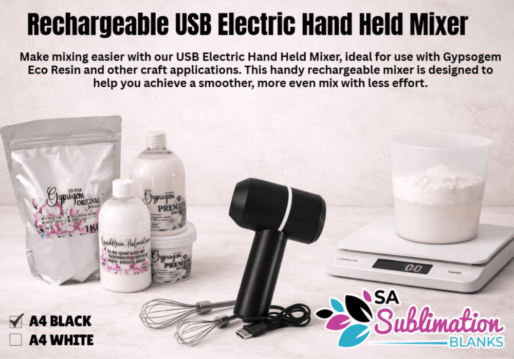 Arts & Crafts : Rechargeable USB Electric Hand Held Mixer (Black or White)