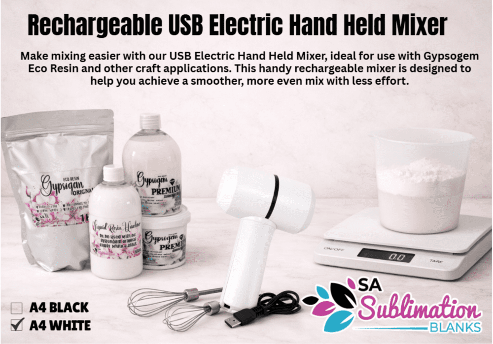 Arts & Crafts : Rechargeable USB Electric Hand Held Mixer (Black or White)