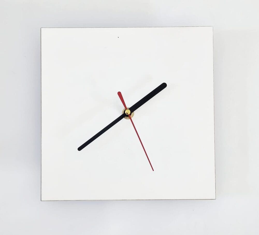 Sublimation Blanks : 3mm Square Super Gloss Sublimation MDF Clocks (20, 25 & 30cm)