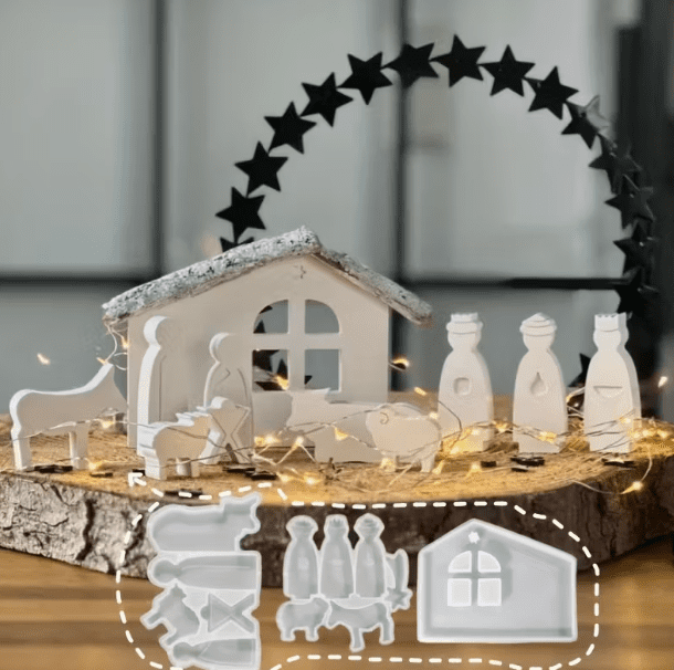 Silicone Mould : Nativity Scene Silicone Mould Set (Nat)