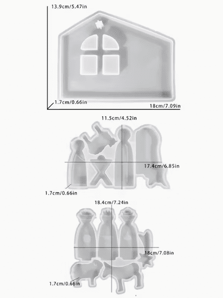 Silicone Mould : Nativity Scene Silicone Mould Set (Nat)