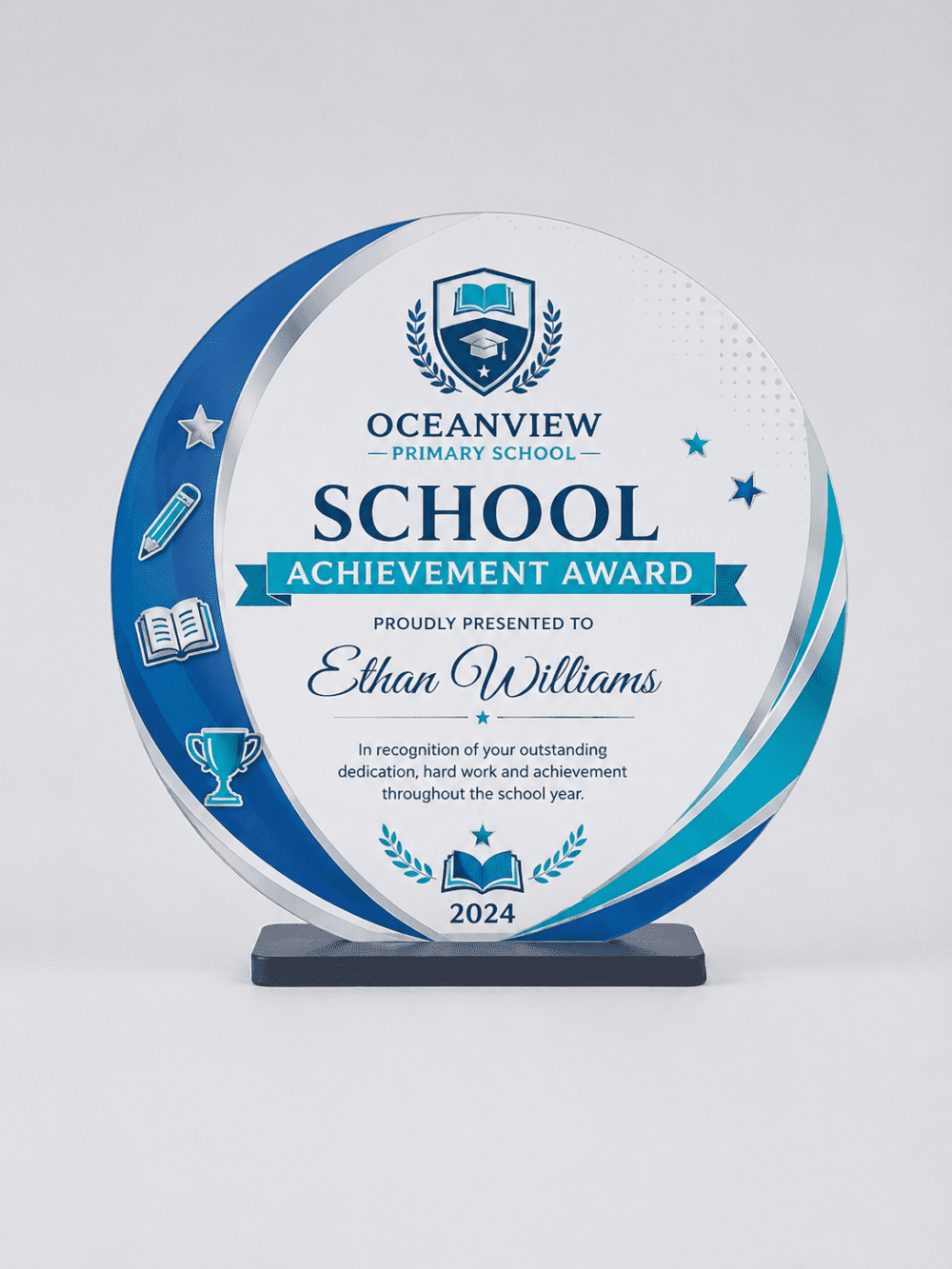 Laser Sublimation Blanks : DIY 3mm Super Glossy Sublimation MDF Circular Style Award/Trophy (Small, Medium & Large)