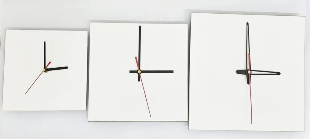 Sublimation Blanks : 3mm Square Super Gloss Sublimation MDF Clocks (20, 25 & 30cm)