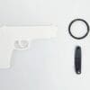 White Acrylic,Subli lux Gun 1 Laser Acrylic Shapes : BLACK or WHITE Gun Keychain with split keyring & clip