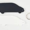 Laser Acrylic Shapes : BLACK or WHITE Van Keychain with split keyring