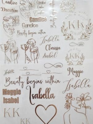 3D UV DTF Stickers : FOILING A4 & A3 ROSE GOLD Customised Stickers (Gang Sheet Creator)