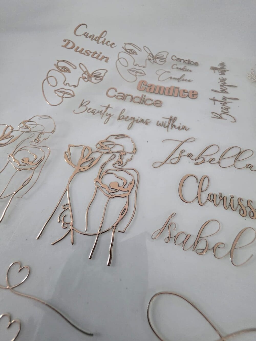 3D UV DTF Stickers : FOILING A4 & A3 ROSE GOLD Customised Stickers (Gang Sheet Creator)