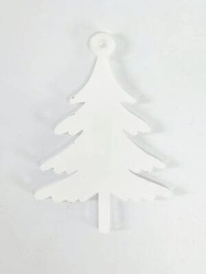 Laser Sublimation Blanks : Subli-Acyrlic (with white coating) Christmas Hanging Ornaments : Fur Tree Style 1 (3 or 4mm)