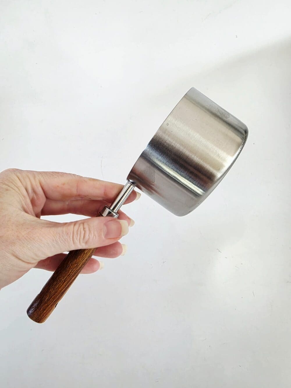 Arts & Crafts : 250ml Stainless Steel Measuring Cup with Wooden Handle