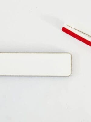 Laser Sublimation Blanks : 3mm Sub MDF Name Badge/Tag (6 by 1.7cm) [excludes pin or connector]