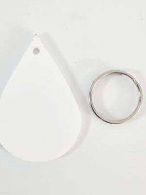 Laser Sublimation Blanks : 2mm White Subli-Lux Raindrop Keychain
