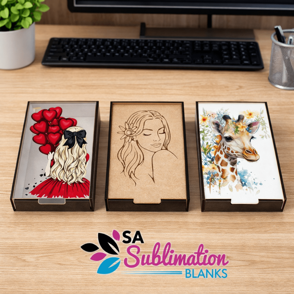 Laser Sublimation Blanks : DIY MDF Sliding Box with 3 lid options