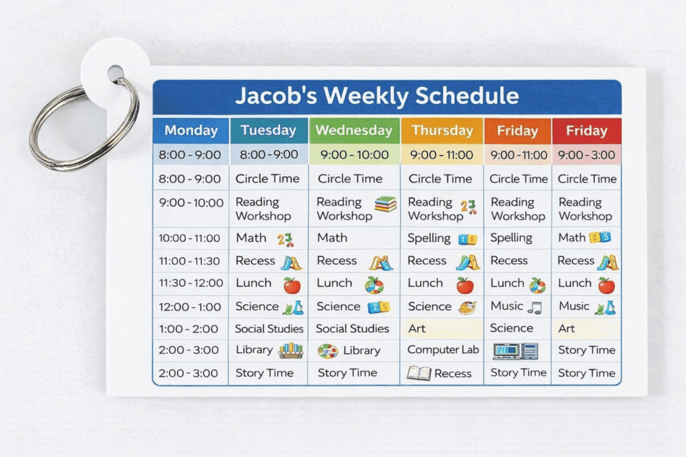 Laser Sublimation Blanks : Subli-Lux School Time Table Keychain