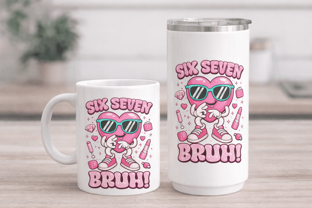 3D UV Stickers : Six Seven Bruh Valentines Day Designs for Boy & Girl