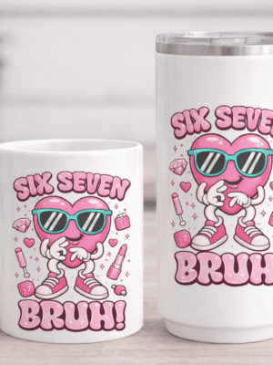 3D UV Stickers : Six Seven Bruh Valentines Day Designs for Boy & Girl
