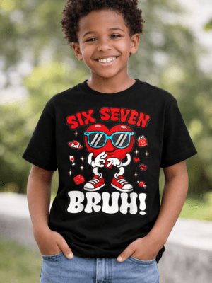 DTF & Consumables : A4 DTF Transfer Six Seven Bruh Valentines Day Design (Red)