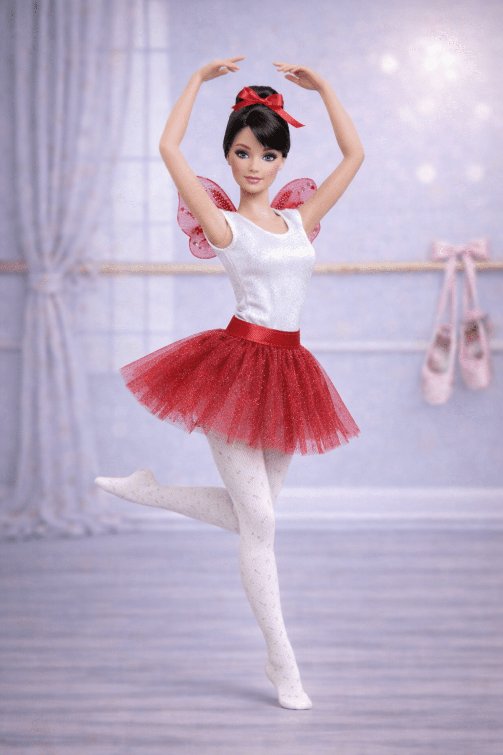 Goosey's Homemade Doll Fashion : Ballet Ballet Set (5 Pieces) : Red (Locally crafted. Community‑supporting)